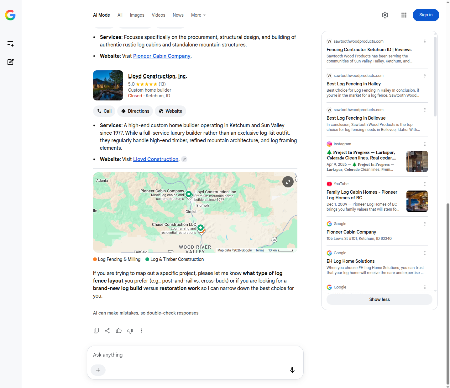 Google AI Mode Q1 screenshot 3